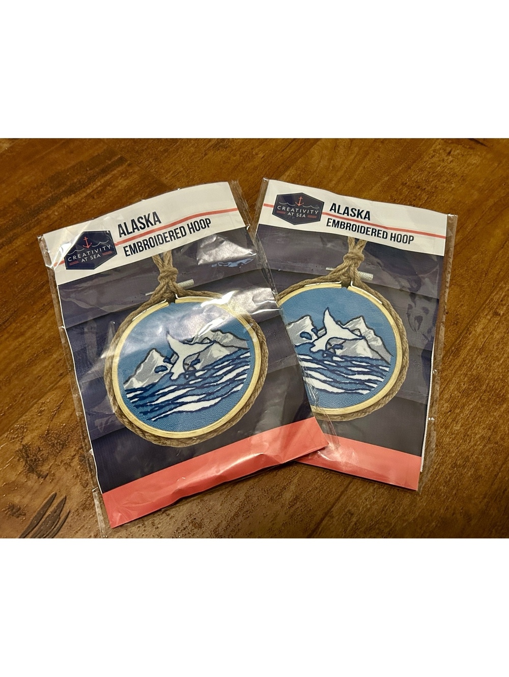 Set of 2 Alaska Embroidered Hoop Craft Kit